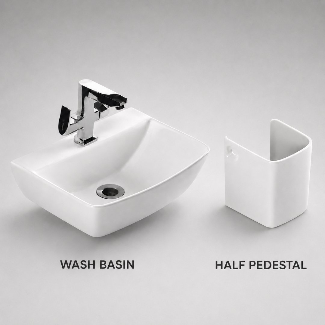 CAPRI with pedestal Washbasin with Pedestal Wash Basin - My Home Studio
